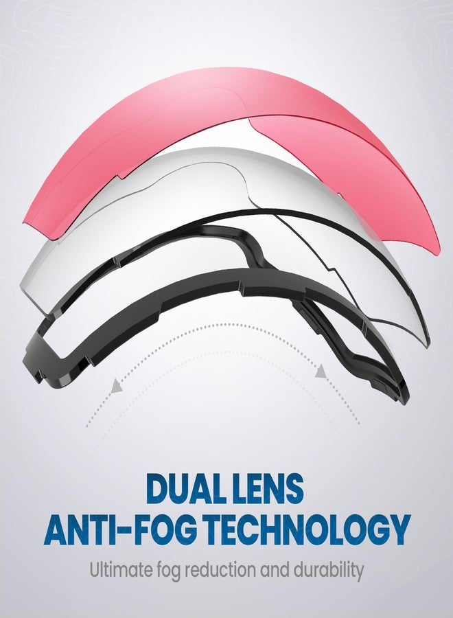 اوت دور ماستر نظارات التزلج OutdoorMaster PRO - نظارات ثلج بدون إطار وعدسات قابلة للتبديل، توفر حماية 100% من الأشعة فوق البنفسجية UV400، مناسبة للرجال والنساء (لون وردي متغير مع نفاذية الضوء المرئي من 8% إلى 70%) - Image 4