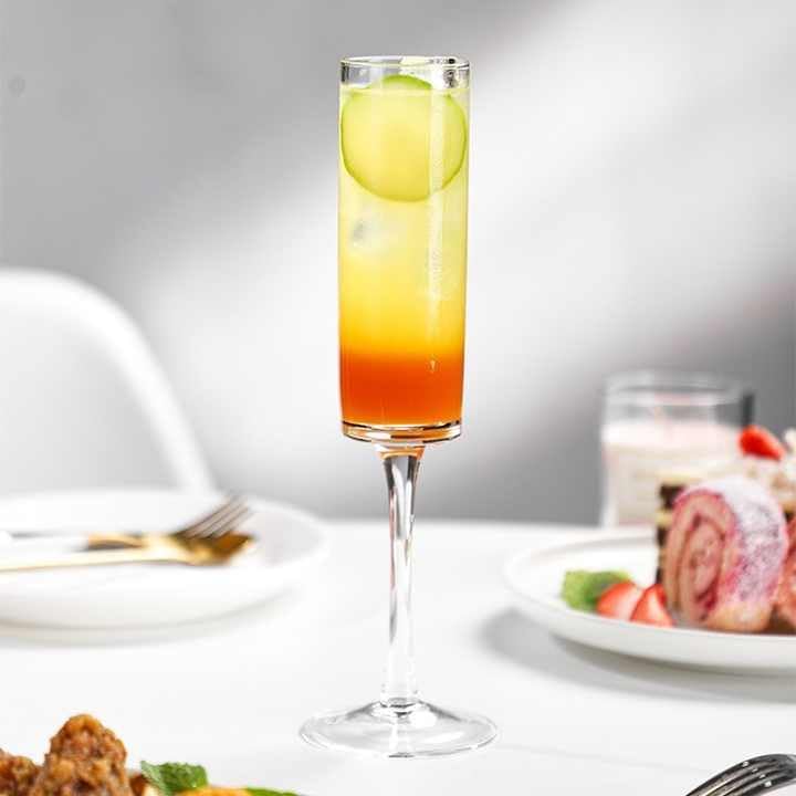 VILON Champagne Wine Glasses Perfect for Parties Gifts Housewarming Weddings Aniversary Lead Free Shatter Resistant Wine Glass Set of 6 Clear SQ Champagne 170ML - Image 5