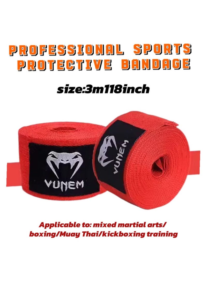 VENUM Professional men's/women's sports bandages - Comprehensive Protection for MMA, Boxing, Muay Thai, and Kickboxing Training (Red, 3m/118inch") - Image 1
