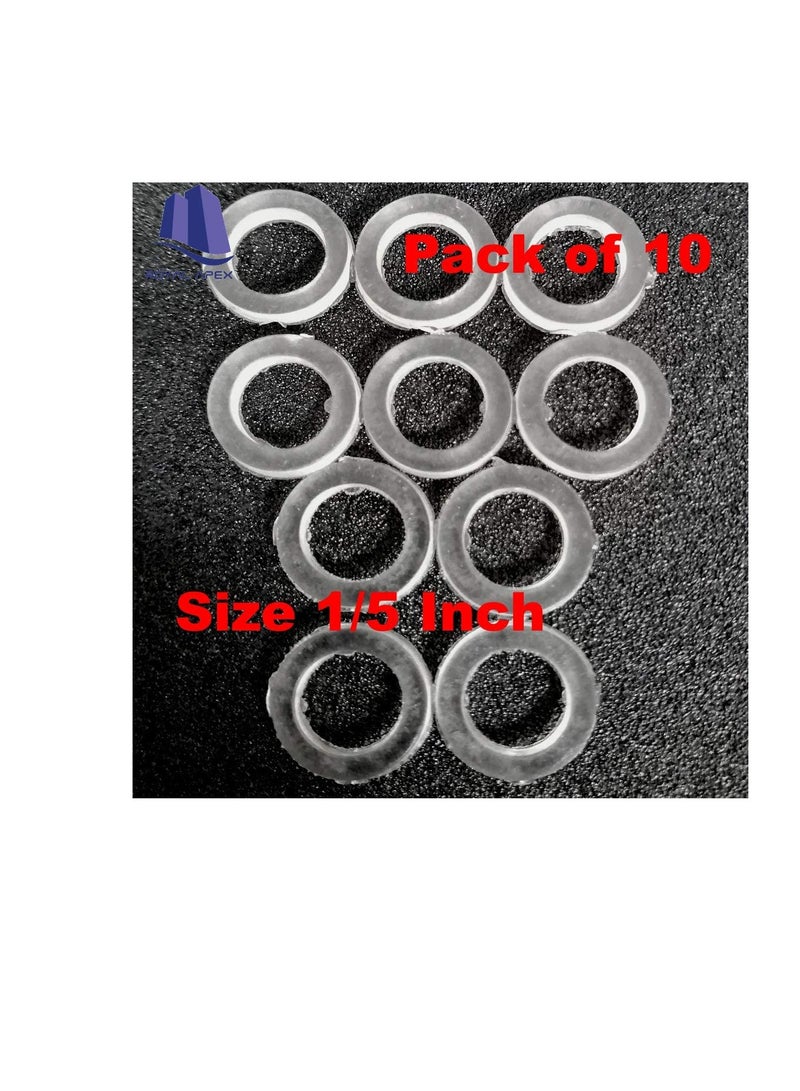 Bidet Shattaf Nylon Rubber Washer Circular Round Gasket Ring for Bathroom Shower Tap & Plumbing etc (Pack of 10, 1/2 Inch)  - Image 1