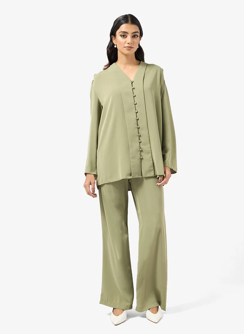 Khizana  Button Down Tunic & Pant Set for Women | Best Price UAE
