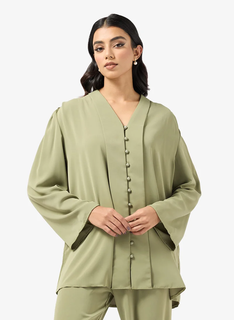 خزانة Button Down Tunic & Pant Set