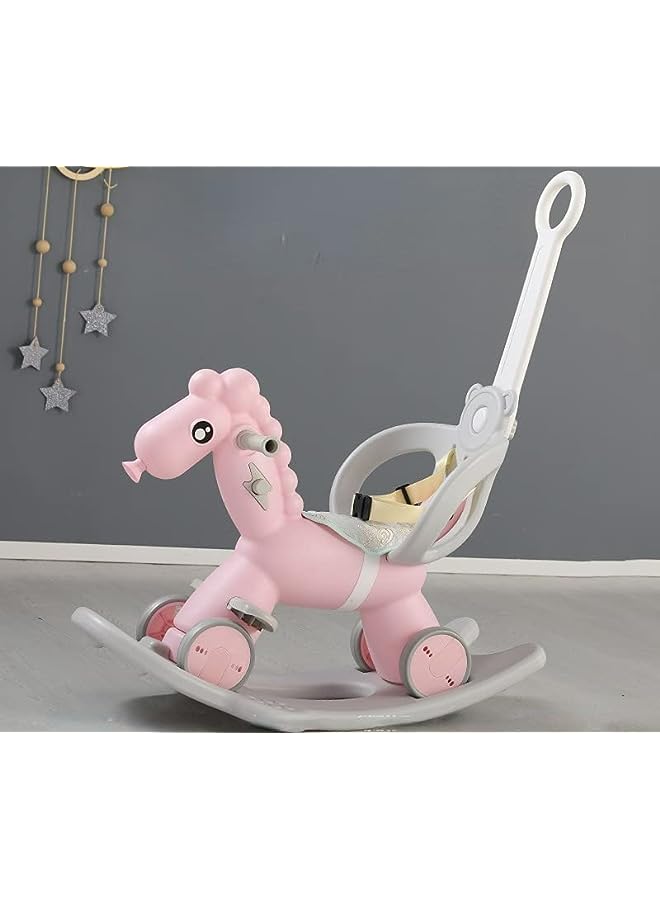 vesus Horse Dual-use Toddler Toy Baby 2-5 Years Old Gift Children Rocking Horse with Music Thickened Wooden Horse - Image 1