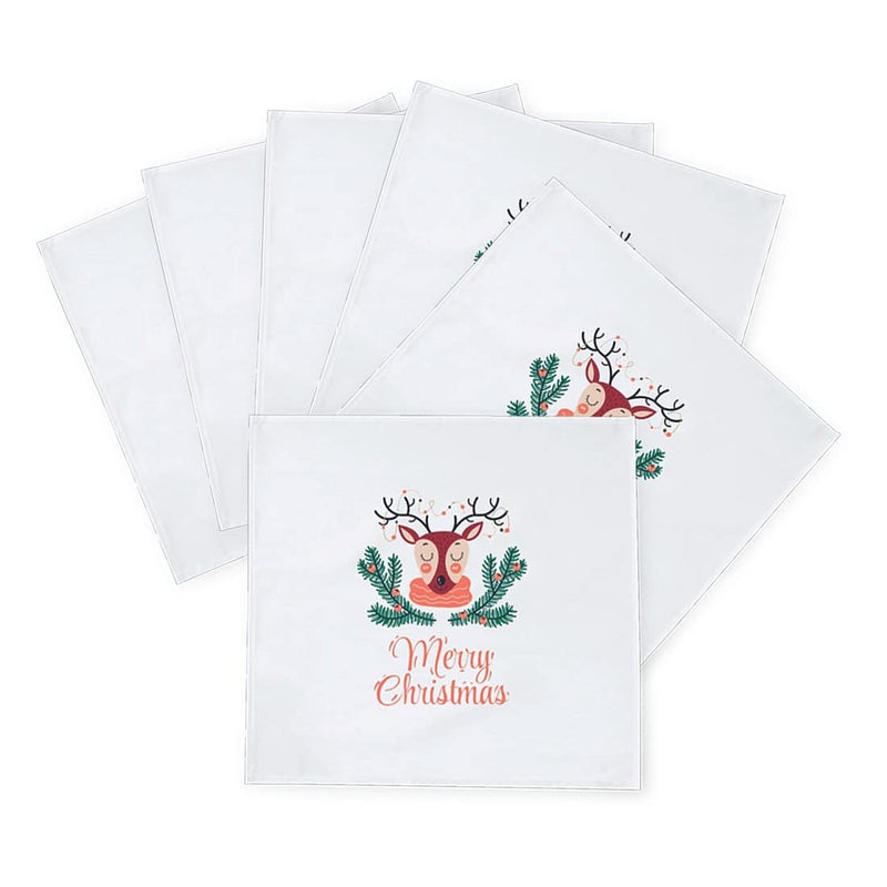 Khakee 6 Pcs Christmas Theme Silk Table Napkins 10x 10 for Xmas Decoration Christmas OrnamentsChristmas Giftxmas21305 - Image 2