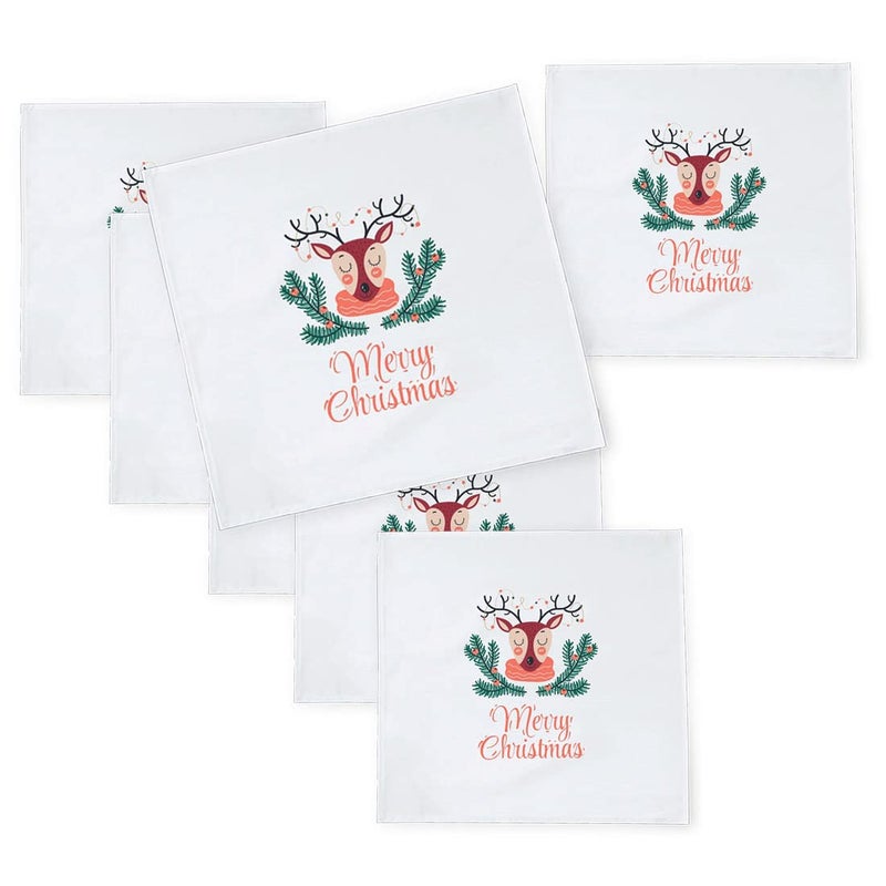 Khakee 6 Pcs Christmas Theme Silk Table Napkins 10x 10 for Xmas Decoration Christmas OrnamentsChristmas Giftxmas21305 - Image 1