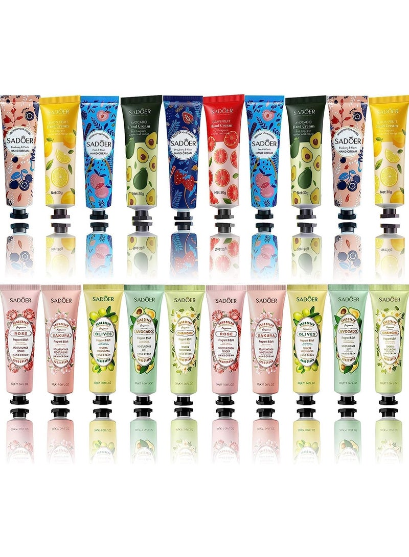 20 Pack Hand Cream Gift Set, Moisturizing Hand Care Cream Travel Gift Set, Travel Size Hand Lotion for Women, Keep Your Hands Moist, Natural Plant Hand Cream for Dry Cracked Hands - Image 1