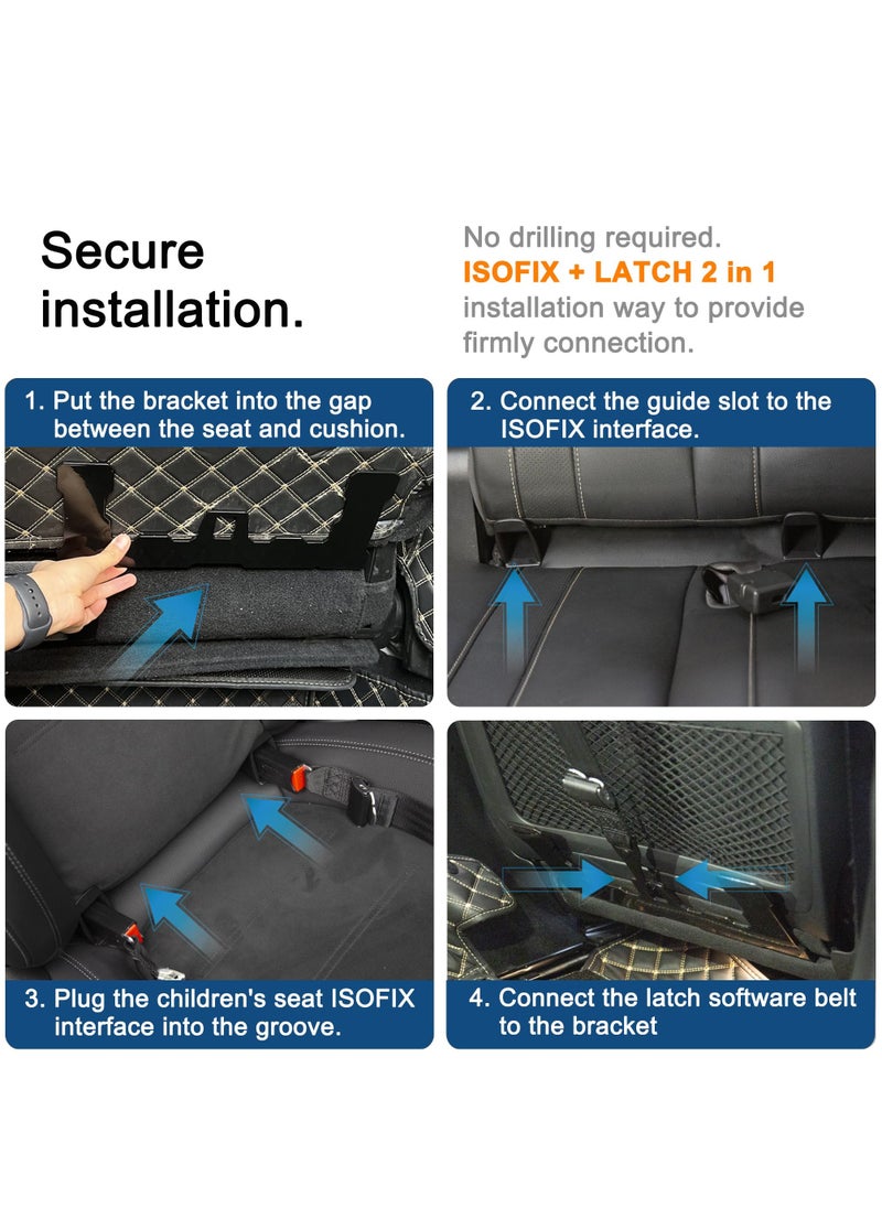 Car ISOFIX Mount Bracket Child Safety Seat Mount Bracket Universal Car Seat Latch Bracket for ISOFIX Interface Restraint Anchor Mounting Kit
