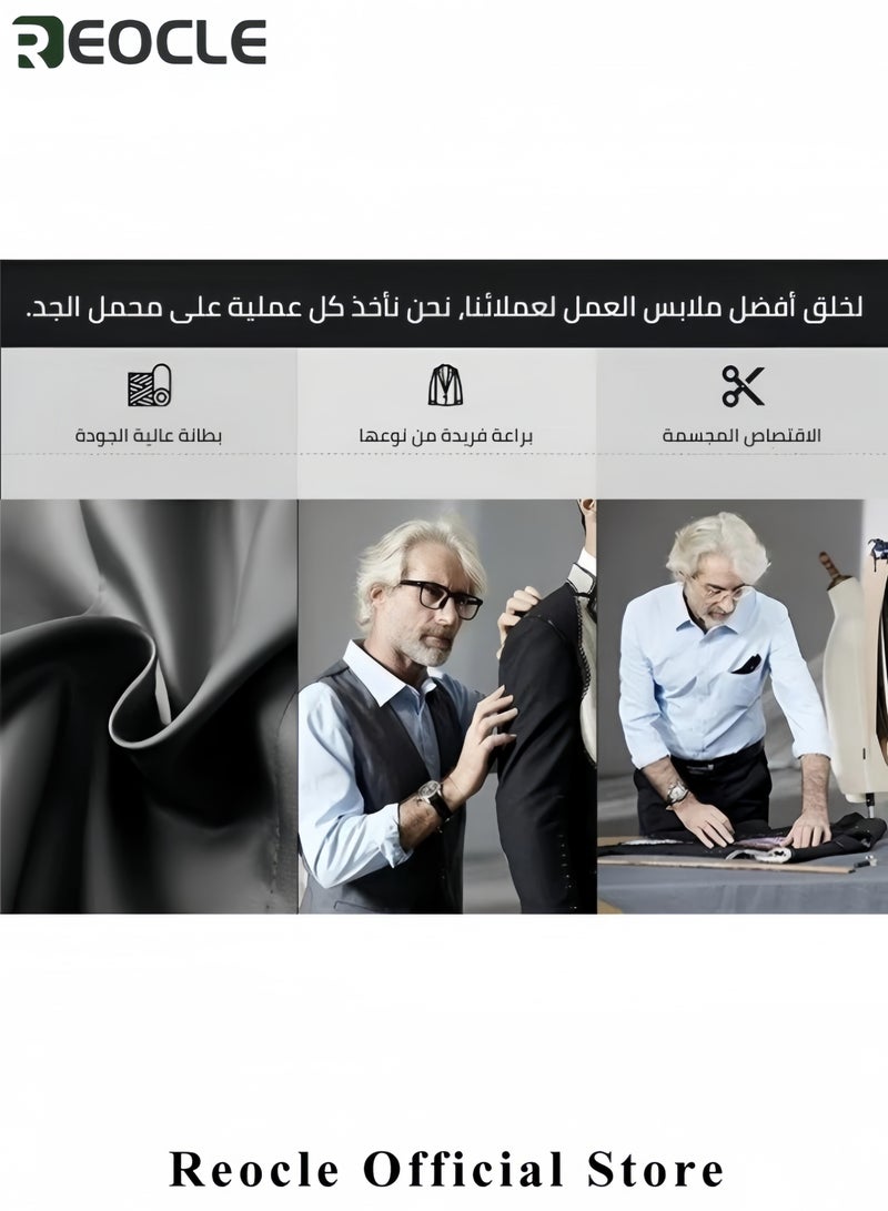 ريوكل قميص رجالي مخطط محبوك مناسب للخريف والشتاء، قميص رسمي وغير رسمي، مكون من قطعتين، بأكمام طويلة دافئ، أخضر - Image 5