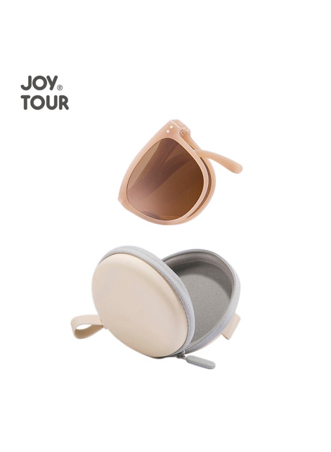 JOY TOUR Joytour Foldable Sungl, Outdoor Travel Light-blocking Anti-glare Uv Protection Gl, Autumn Tea Color - Image 1