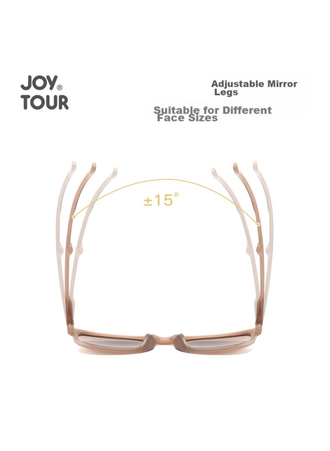 JOY TOUR Joytour Foldable Sungl, Outdoor Travel Light-blocking Anti-glare Uv Protection Gl, Autumn Tea Color - Image 3