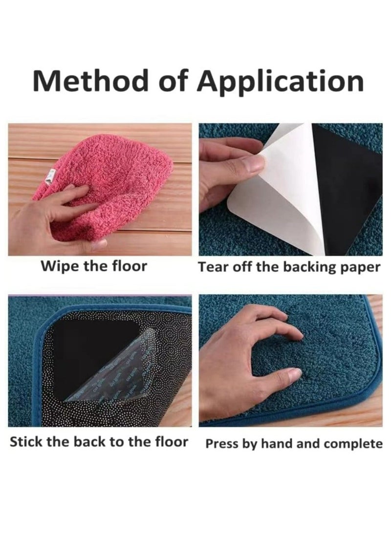 Sisily 12-Pack Rug Pad Grippers  Carpet Square Tape Double Sided Non-Slip Rug Pads Stoppers Grip Corner No Sliding and Curling Prevent Sliding for Tile - Image 4
