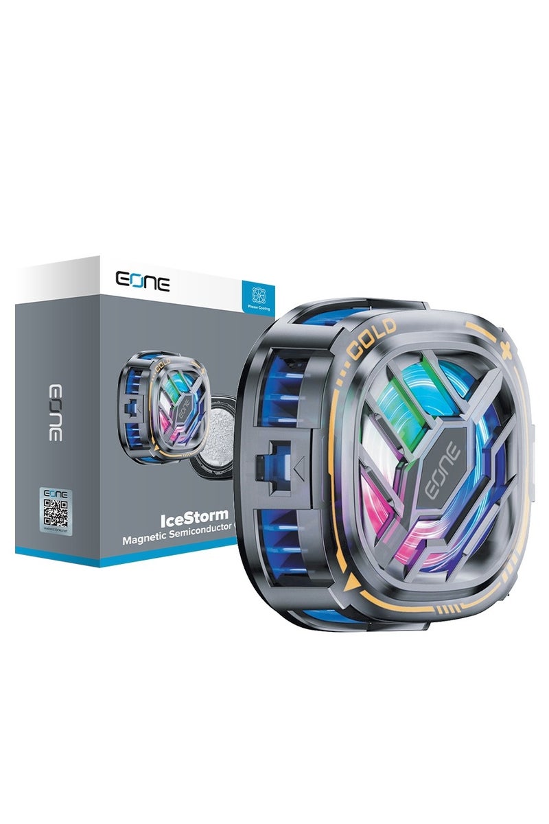 Eone Gaming Phone Cooler – EONE IceStorm – Maximum Cooling Power with Innovative Magnetic Design Say goodbye to phone lag and automatic brightness reduction caused by overheating. - Image 3