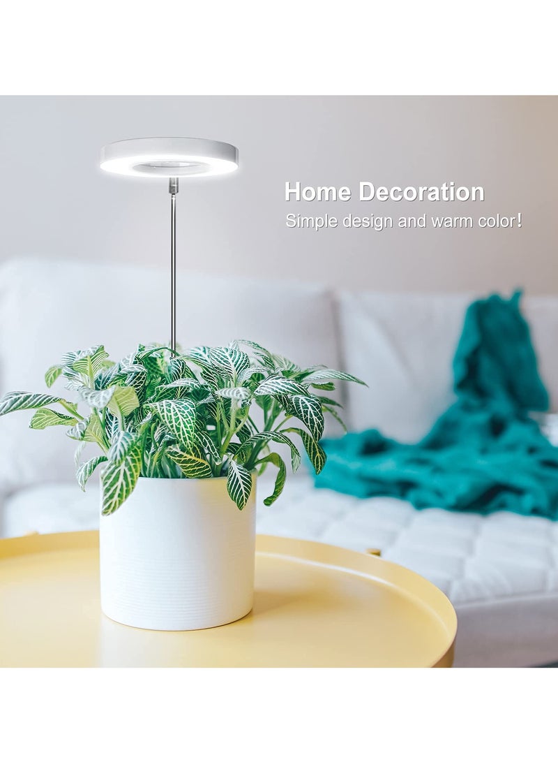 2 Pcs Grow Lights for Indoor Plants, Height Adjustable Plant Growing Lamp with Auto On/Off Timer, Full Spectrum LED Plant Light with 4 Dimmable Brightness for Small Plants - Image 3