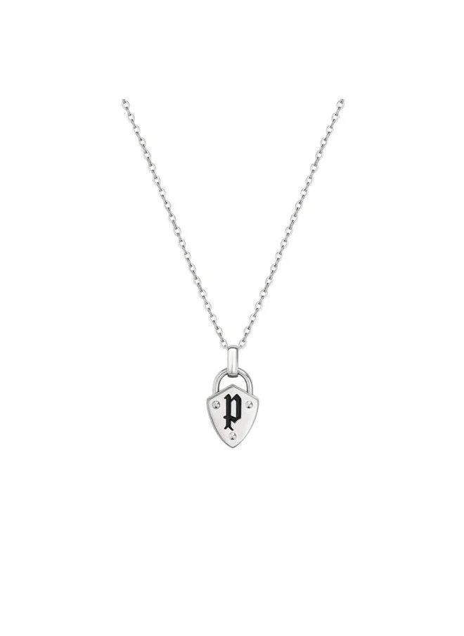 POLICE Cambria Silver Padlock Charm Necklace for Women's