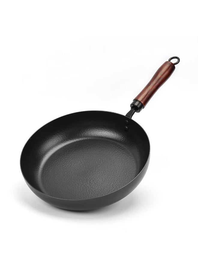 Gold Deposit Jincun Zhangqiu Flat Bottom Pan, Non-stick Coating-free Iron Pan For Home Use, Grilling Pan For Steak, Frying Pan For Eggs, Old-fashioned Seasoned Iron Pan 28cm - Image 3