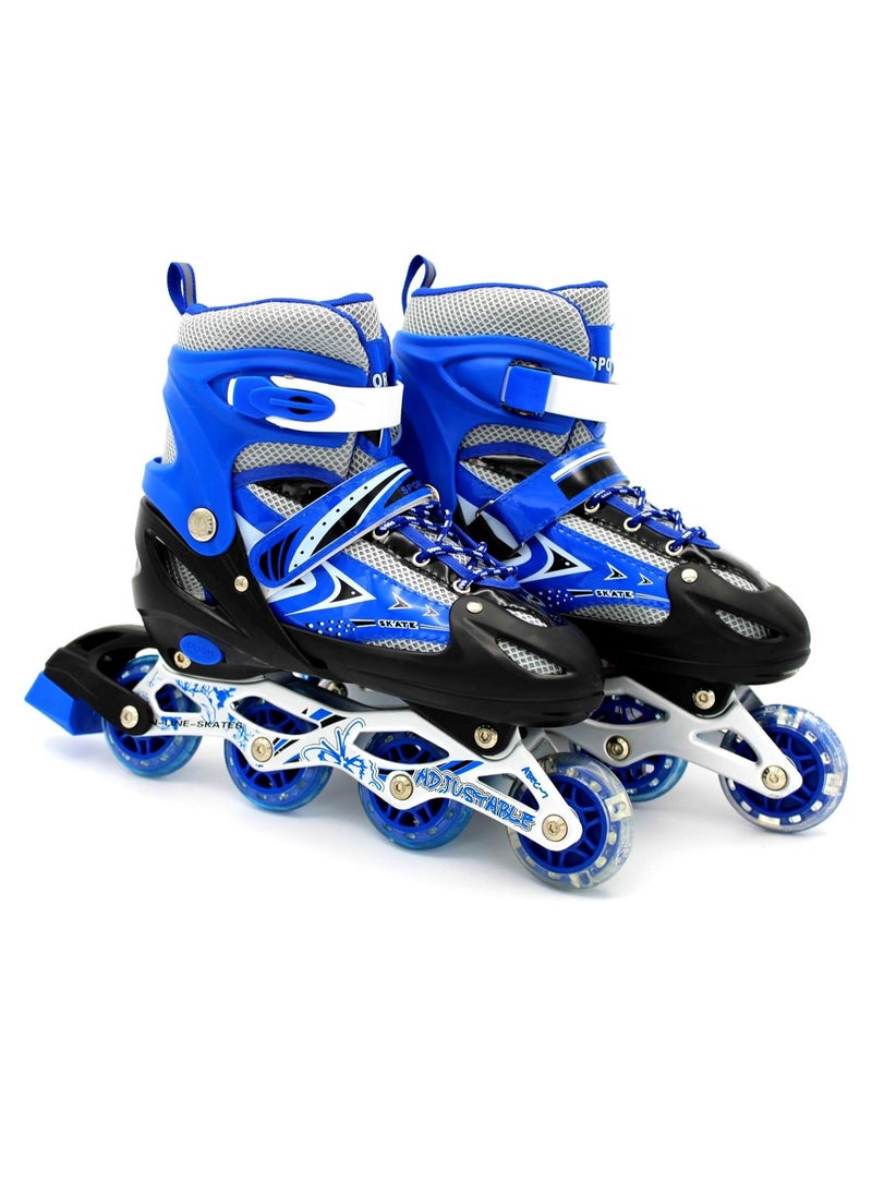 DubaiGallery Adjustable Size Breathable Kids Inline Roller Skates with Safety Gear Set Helmet Knee Elbow Wrist Pads Carry Bag Fun Outdoor Sports Activity for Children Boys and Girls Blade Wheel Skating Shoes  - Image 4