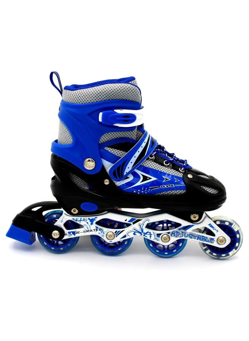 DubaiGallery Adjustable Size Breathable Kids Inline Roller Skates with Safety Gear Set Helmet Knee Elbow Wrist Pads Carry Bag Fun Outdoor Sports Activity for Children Boys and Girls Blade Wheel Skating Shoes  - Image 1