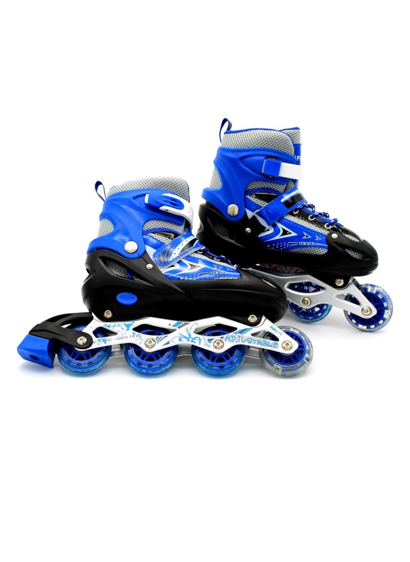 DubaiGallery Adjustable Size Breathable Kids Inline Roller Skates with Safety Gear Set Helmet Knee Elbow Wrist Pads Carry Bag Fun Outdoor Sports Activity for Children Boys and Girls Blade Wheel Skating Shoes  - Image 2