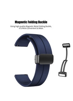 Generic 20mm Silicone Strap With Magnetic Folding Buckle  For Amazfit Bip U Pro / Bip / Bip Lite / Bip S / Bip S Lite / Bip U Blue  - Image 2