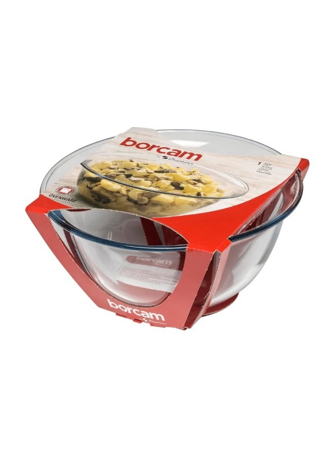 بوركام بولة زجاجية للفرن والخلط من بوركام، سعة 3000 سم مكعب (3 لتر) – مقاوم للحرارة، 26 سم – صنع في تركيا - Image 3