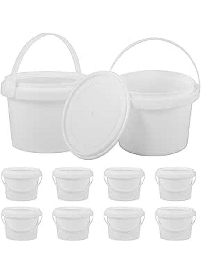 White Round Ice Cream Storage Containers 10pcs 300ml Sealed Freezer Food Boxes - Image 1