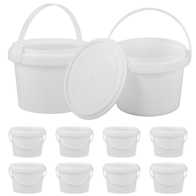 White Round Ice Cream Storage Containers 10pcs 300ml Sealed Freezer Food Boxes - Image 2