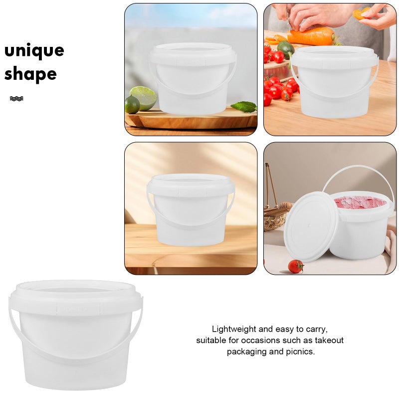 White Round Ice Cream Storage Containers 10pcs 300ml Sealed Freezer Food Boxes - Image 4