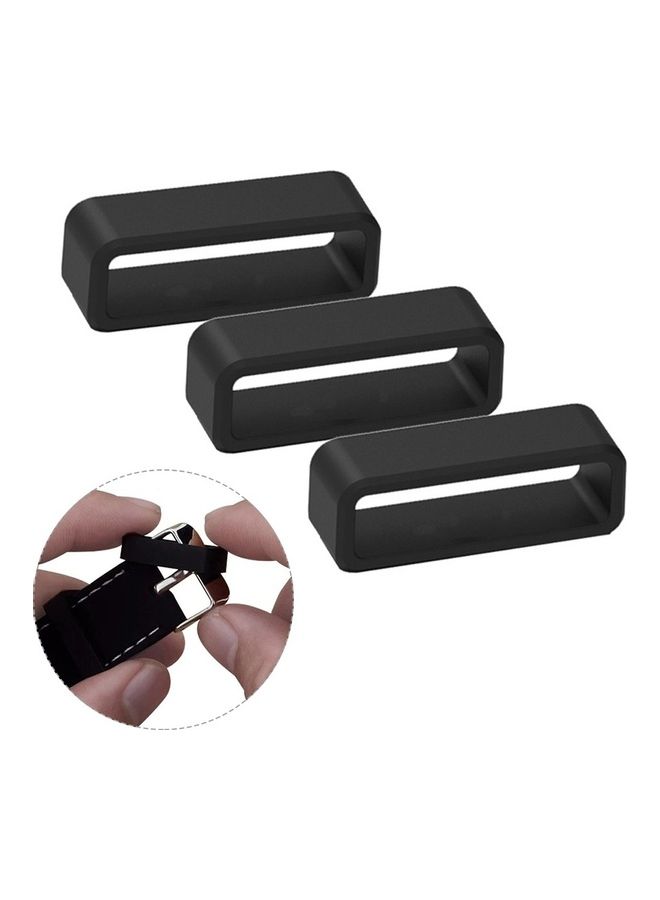 NIBEMINENT 12-30mm Silicone Replacement Elastic Wrist Watch Strap Band Loop Ring Accessory Black  - Image 1