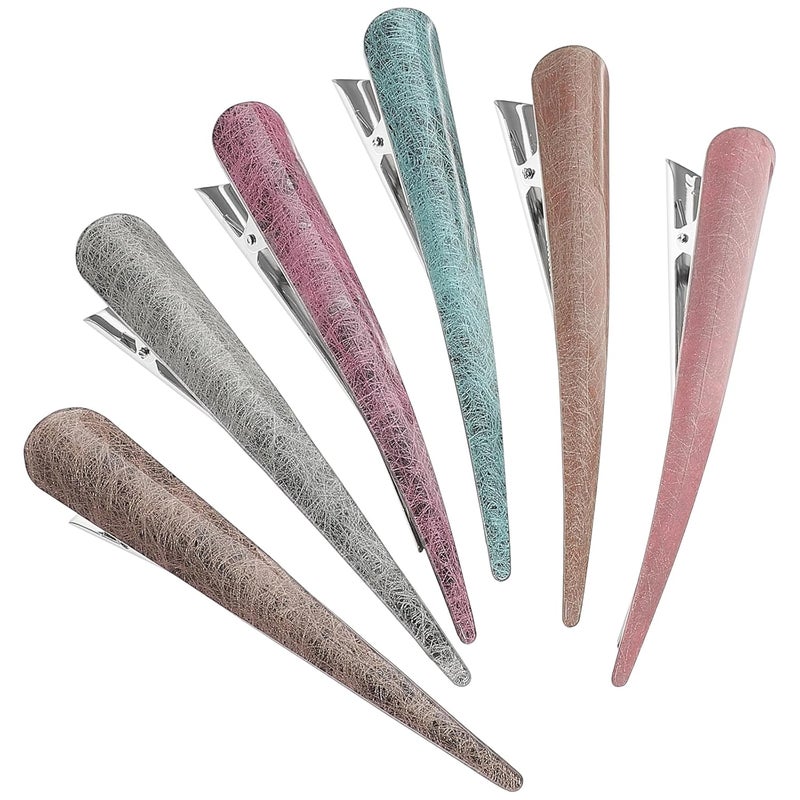 6pcs Teeth Bows Hair Clips Acrylic Duckbill Hair Clips Alligator Hair Pins Barrettes Hair Styling Accessories for Women Lady Mixed Color