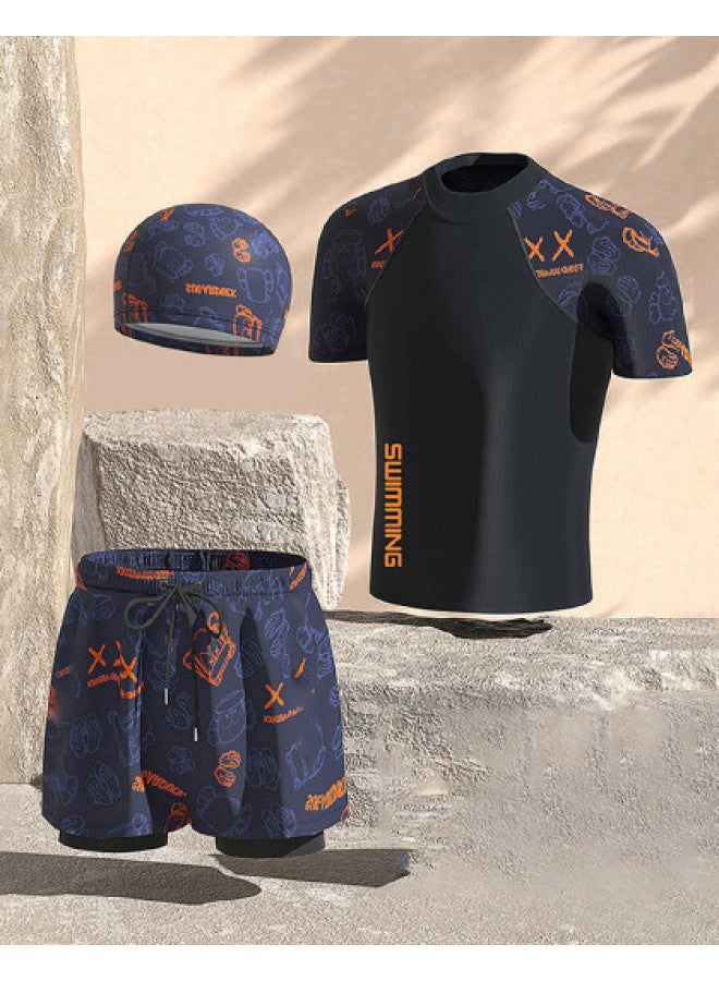 YouYou Men's Swimwear Professional Anti-embarrassment Large Size Loose Double-layer Swimming Trunks Hot Spring Men's Swimwear Set Men's - Image 1