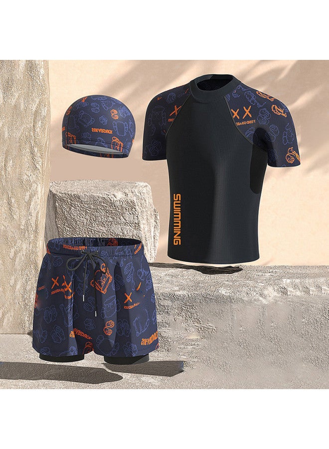 YouYou Men's Swimwear Professional Anti-embarrassment Large Size Loose Double-layer Swimming Trunks Hot Spring Men's Swimwear Set Men's - Image 2