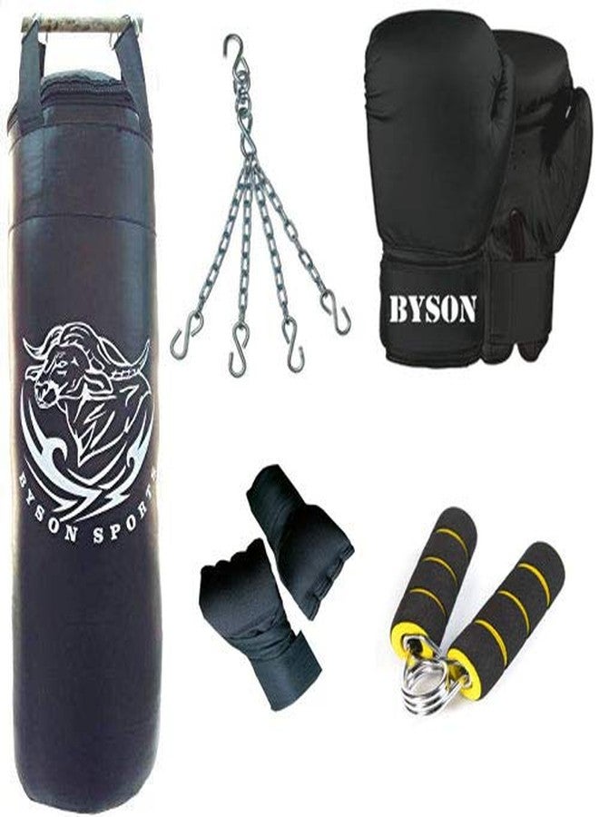 بايسون مجموعة أدوات الملاكمة من بايسون (كيس ملاكمة 36 بوصة، قفازات ملاكمة 14 أونصة، سلسلة تعليق، ضمادة يد، مقبض يد) كيس ملاكمة ثقيل - Image 1
