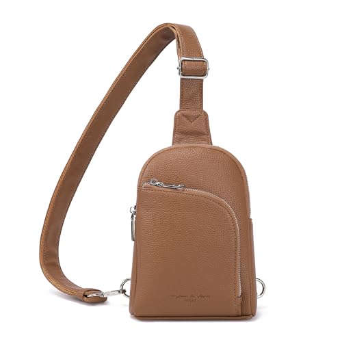 INICAT RFID Blocking Sling Bag Anti Theft Crossbody Bags for Women Travel Fanny Pack Cross Body for Woman Chest Bag(Brown) - Image 1