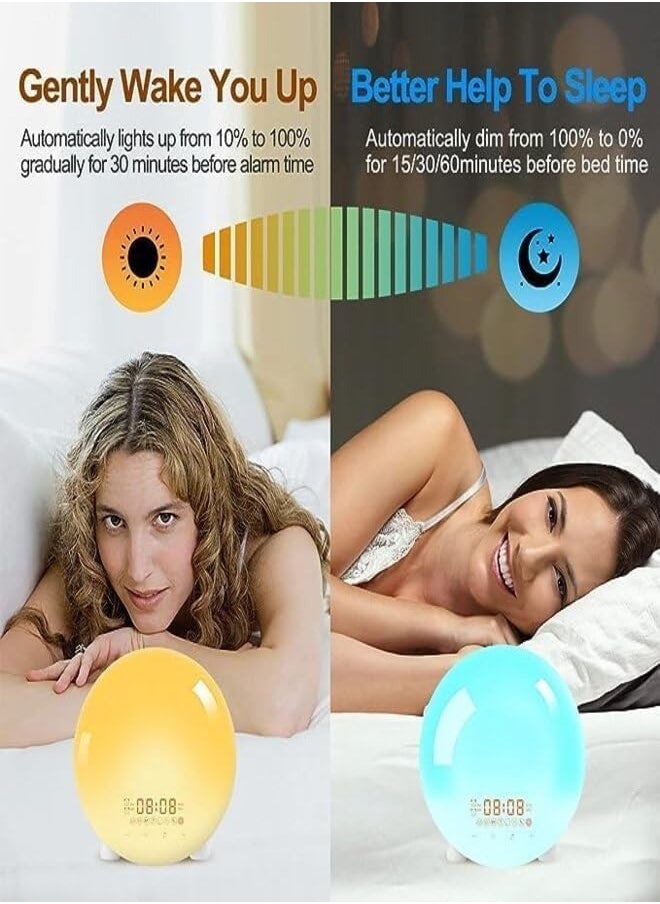 HeimVision Light Sunrise Alarm Clock, Night Light Table Lamp Sunrise Simulation with 7 Colors and 9 Natural Sounds FM Radio for Bedroom.  - Image 2