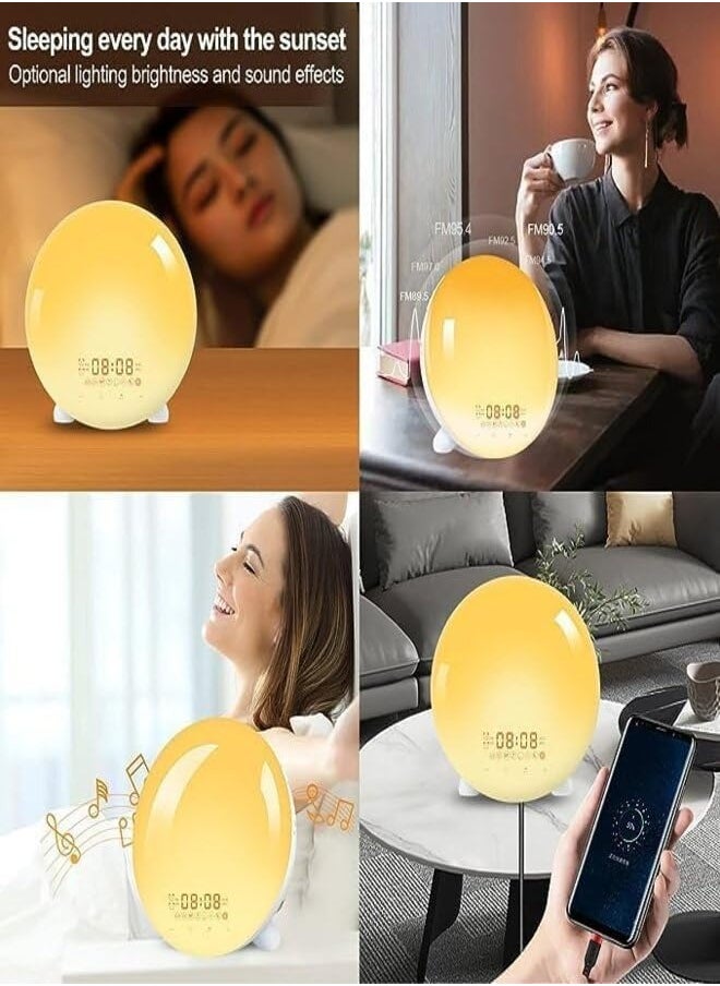 HeimVision Light Sunrise Alarm Clock, Night Light Table Lamp Sunrise Simulation with 7 Colors and 9 Natural Sounds FM Radio for Bedroom.  - Image 4