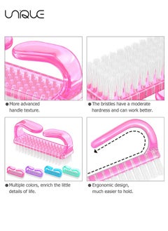 Unique 4 Piece Handle Nail Brush, Fingernail Cleaning Brush, Nail Art Tool, Toe & Nail Cleaning Brush, Hand Scrub Brush Cleaning Brush Kit for Toes, Shower, Garden, Pets, Kids & Women & Men  - Image 3