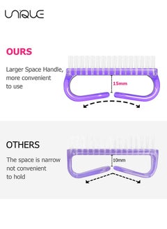 Unique 4 Piece Handle Nail Brush, Fingernail Cleaning Brush, Nail Art Tool, Toe & Nail Cleaning Brush, Hand Scrub Brush Cleaning Brush Kit for Toes, Shower, Garden, Pets, Kids & Women & Men  - Image 4