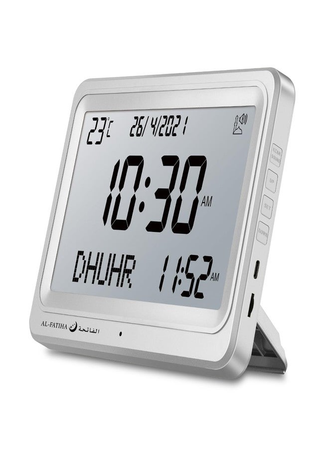 OUD Bukhoor Azan Clock, Automatic Worldwide Digital 8 Azan Prayer Sounds Muslim Prayer Clock for USA Home Decor (White) - Image 1