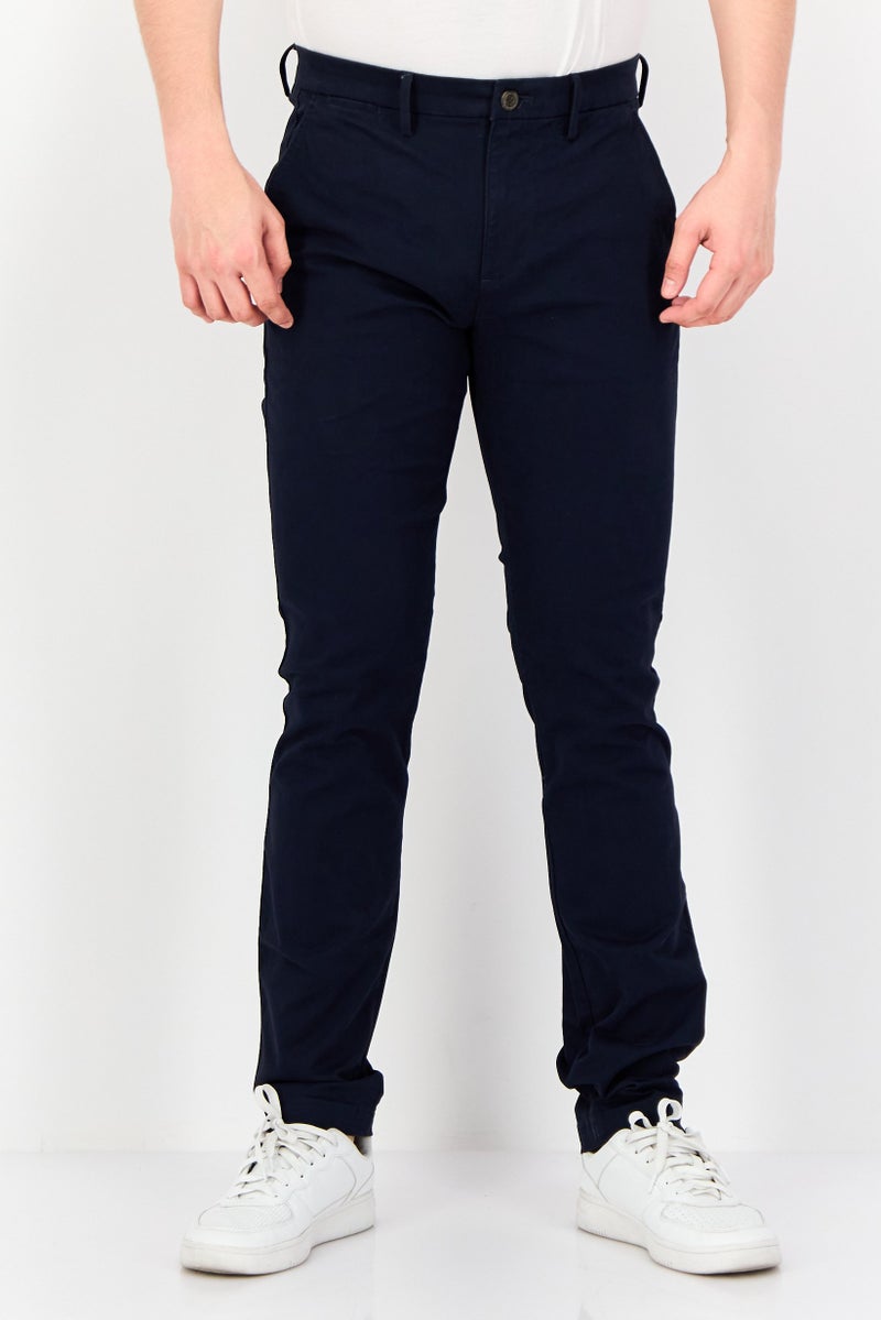 GAP Men Skinny Fit Plain Stretchable Chino Pants, Navy - Image 1