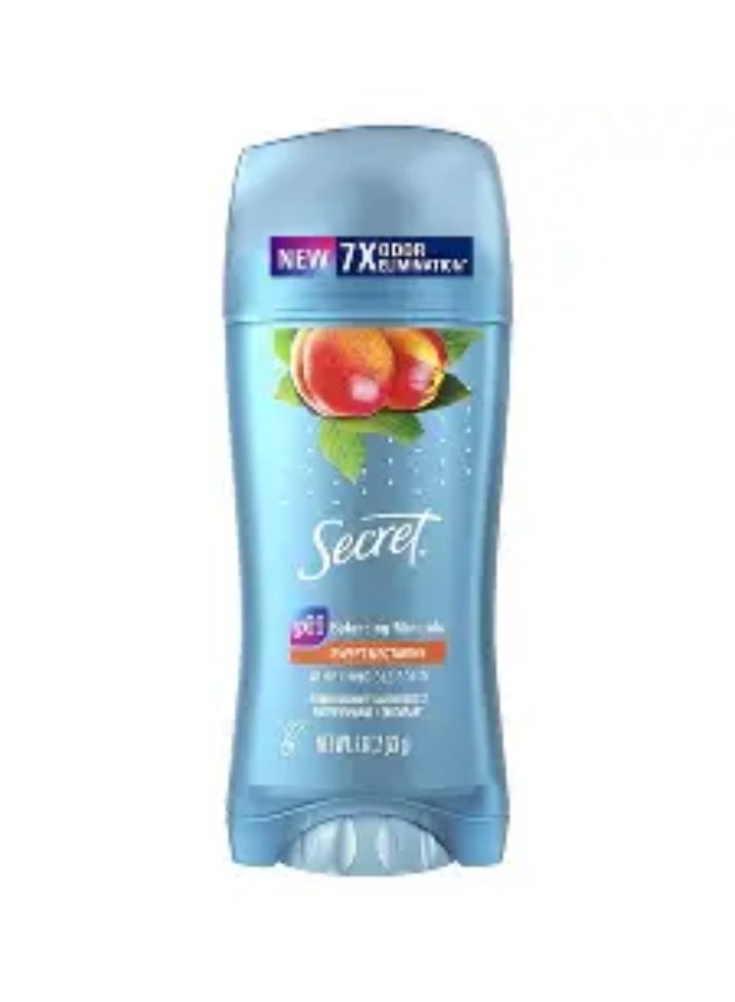 Secret Fresh Antiperspirant Deodorant for Women, 72hr Breathable Sweat & Odor Protection, Instant Freshness & Gentle, PH Balancing Minerals, Invisible Solid, Sweet Nectarine Scent,73g