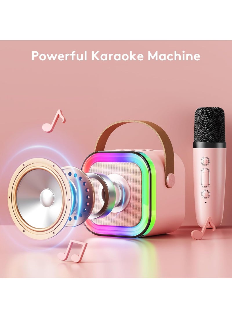 Generic KIDSZONE Mini Karaoke Machine for Kids,Portable Bluetooth Speaker with Wireless Microphone, Gifts Toys for Girls 4, 5, 6, 7, 8, 9, 10 +Year Old Birthday Family Home Party(Pink)  - Image 4