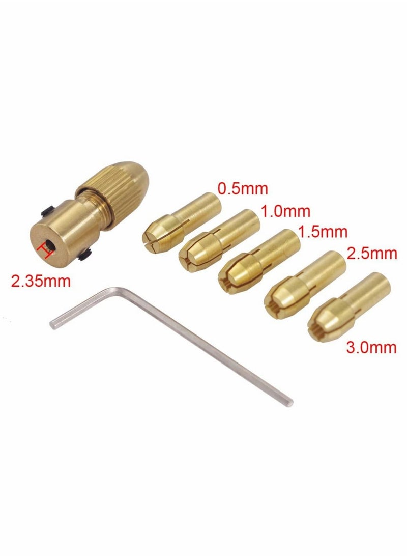 Excefore Micro Drill Collet Set 0.5-3mm Mini Drill Collet Small Brass Collet with Allen Wrench for 2.35mm Rotary Tools (3 Sets)  - Image 3