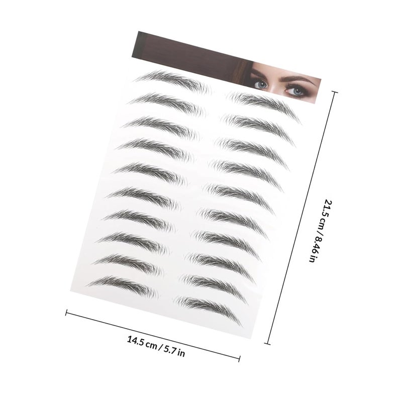 Mikinona 10pcs Hair-like Eyebrow Stickers for Natural Look Black Color Easy to Apply Realistic Artificial Eyebrows for Makeup and Grooming - Image 2