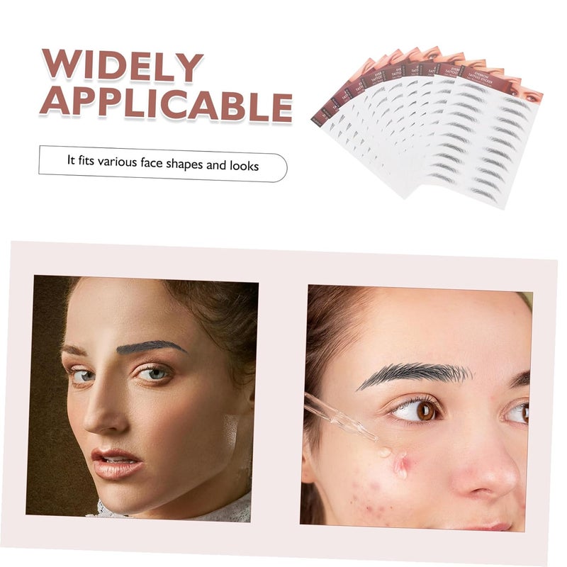 Mikinona 10pcs Hair-like Eyebrow Stickers for Natural Look Black Color Easy to Apply Realistic Artificial Eyebrows for Makeup and Grooming - Image 3