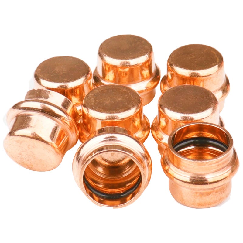 WHK 8 Pack 34 Inch Press Pro Copper End Cap Pro Press 34 Cooper End Plug Press Fittings Copper Pipe End CapLeadFree - Image 2