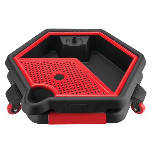 Performance Tool W4074 2 in 1 Drain Pan and Tool Caddy Conveniently Collects Oil and Organizes Tools for Automotive Repairs - Image 1