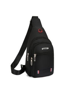 Generic Waterproof Wear-Resistant Mens Sling Bag 2024 double black 