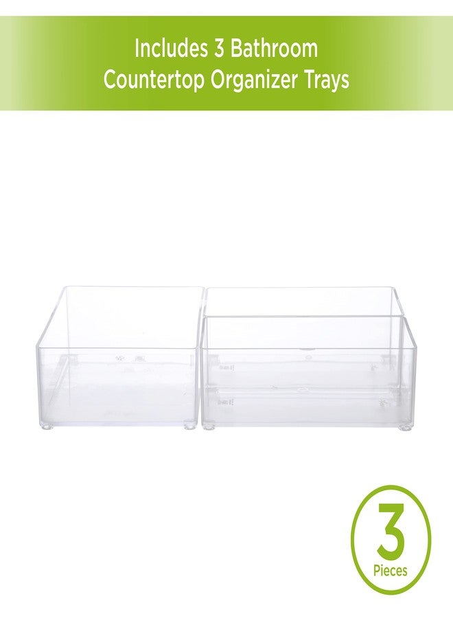 Kenney Storage Made Simple Bathroom Countertop Organizer Tray Set, Set of 3, Clear - Image 3