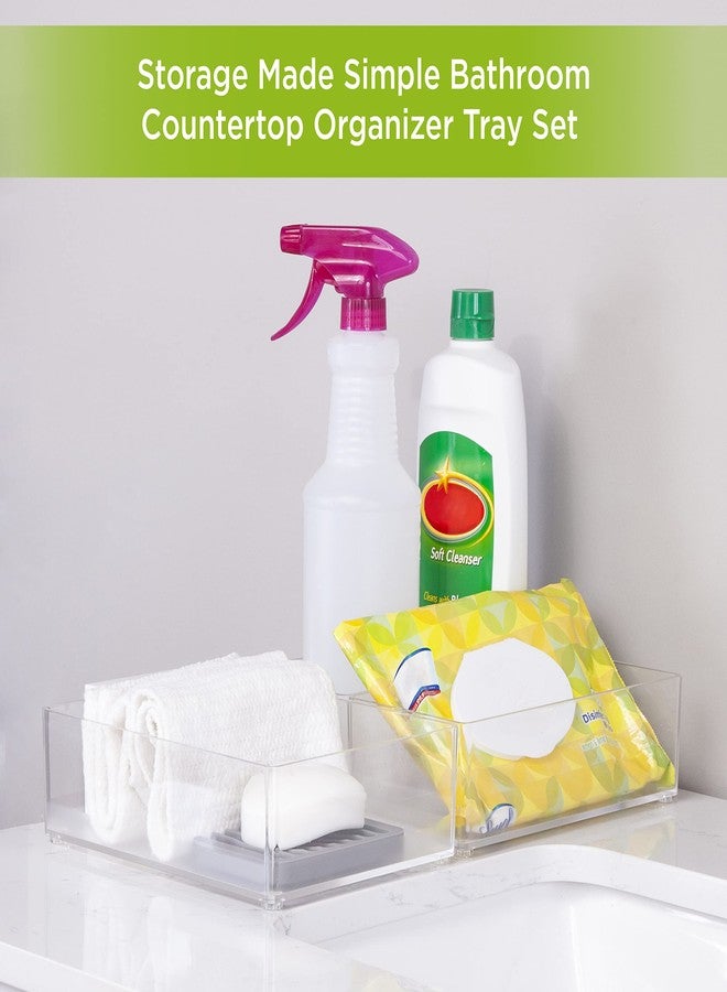 Kenney Storage Made Simple Bathroom Countertop Organizer Tray Set, Set of 3, Clear - Image 2