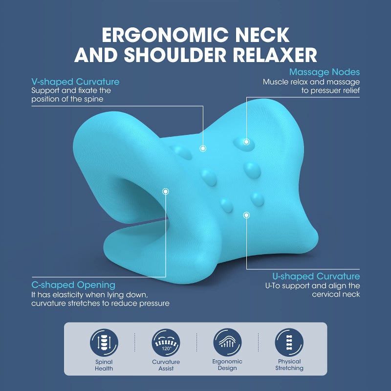 ZAMAT Neck and Shoulder Relaxer w/Magnetic Therapy Pillowcase, Neck Stretcher Chiropractic Pillows for Pain Relief, Cervical Traction Device for Relieve TMJ Headache Muscle Tension Spine Alignment - Image 4